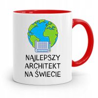 Kubek Czerwony Architekta Najlepszy Na Świecie Z Nadrukiem Ze Zdjęciem