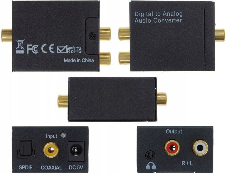 Konwerter Digital to Analog Toslink RCA Słuchawki zdjęcie 4