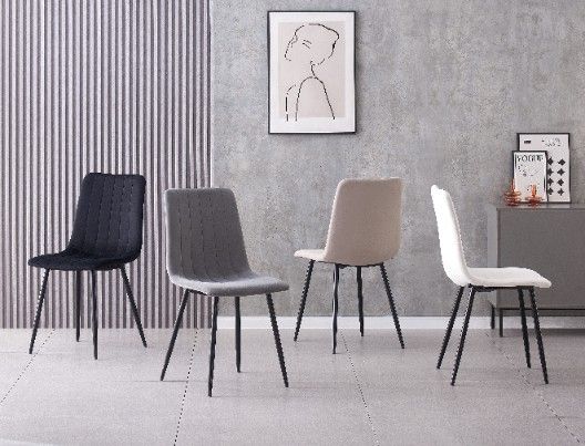 IRIS KRZESŁO TAPICEROWANE CIEMNY SZARY WELUR zdjęcie 4