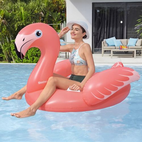 Materac Dmuchany Flaming GIGANT na Basen Plażę Uchwyty 168x120cm Bestway na Arena.pl