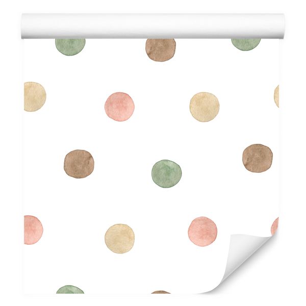 Tapeta Ścienna Do Pokoju Dziecka KROPECZKI Groszki Akwarele Styl Boho zdjęcie 8