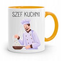 Kubek Żółty Dla Kucharza Kucharki Szef Kuchni Z Nadrukiem Ze Zdjęciem