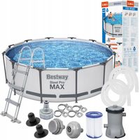 Basen stelażowy ZESTAW ogrodowy z pompą 366 x 100 Drabinka Filtr