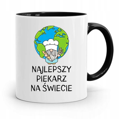 Kubek Czarny Prezent Dla Najlepszego Piekarza Z Nadrukiem Ze Zdjęciem na Arena.pl