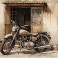 Plakat 40x40cm Motocyklowa Samotna Eskapada