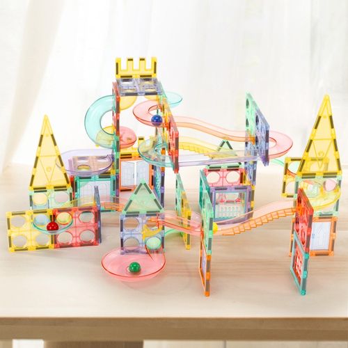 Klocki magnetyczne dla dzieci duże edukacyjne zestaw tor konstrukcyjny 158e na Arena.pl