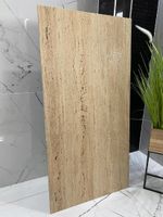 Gres trawertyn beż 120x60 -mat z połyskiem w żłobieniach, imitacja kamienia