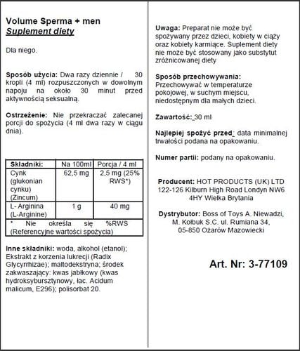 supl.diety volume sperma + 30ml na Arena.pl
