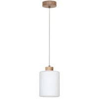 Skandynawska lampa wisząca ZEFIR 111860174 loft szklany zwis biały drewno