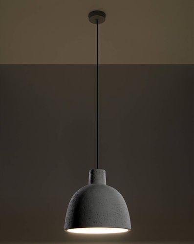 Betonowa LAMPA wisząca SL.0281 kopuła OPRAWA zwis beton szary na Arena.pl