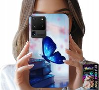 ETUI DO SAMSUNG GALAXY S20 Ultra - NIEBIESKI MOTYLEK, MOTYL, DAMSKIE WZORY