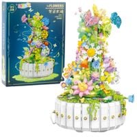 ZESTAW KLOCKI KONSTRUKCYJNE KOMPOZYCJA KWIATOWA Z MOTYLAMI