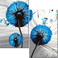 60CM 50CM OBRAZ ŚCIENNY DMUCHAWCE NIEBIESKIM DRUK PŁÓTNO