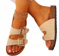 KLAPKI DAMSKIE PROFILOWANE NA KORKU NA KLAMRY