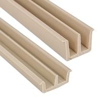 Prowadnice do szyb szkła meblowe, kpl górna + dolna, 125 cm, beżowy