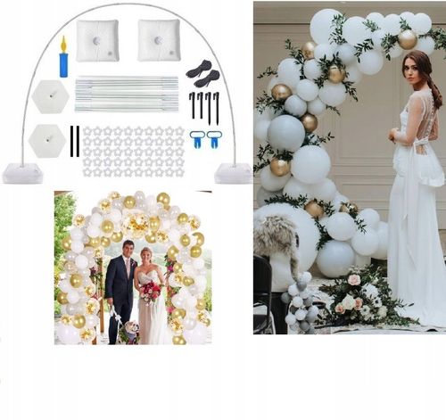 ŁUK WIELKI STELAŻ DO BALONÓW GIRLAND BRAMA WESELE ŚCIANKA EVENT ŚLUB SESJA na Arena.pl