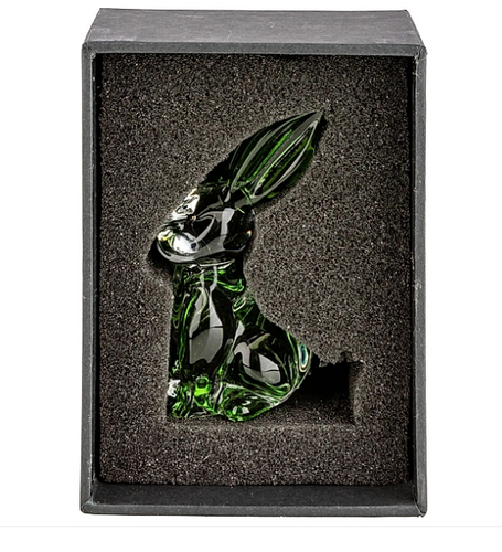 Dekoracja wielkanocna figurka zajączek szklany zielony szkło królik Wielkan na Arena.pl