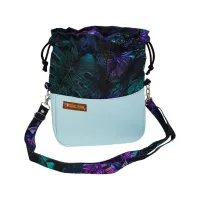 Sakiewka Torebka Jasnoniebieska - Modny Tropikalny Wzór