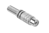 GNI0065A Gniazdo RCA nikiel 2 paski na kabel czar