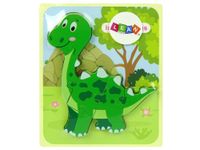 Drewniane Puzzle Dinozaur Isanosaurus Tyranosaurus Zielony