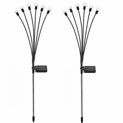 Lampa solarna biała zimna dekoracja taras balkon ogród kuleczki 6led P-376 zdjęcie 7