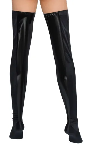 black level pończochy winylowe czarne m/l z elastycznymi wstawkami na Arena.pl