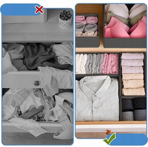 ORGANIZER NA BIELIZNĘ SKARPETKI DO SZUFLADY SZAFY ZESTAW POJEMNIK 6 na Arena.pl