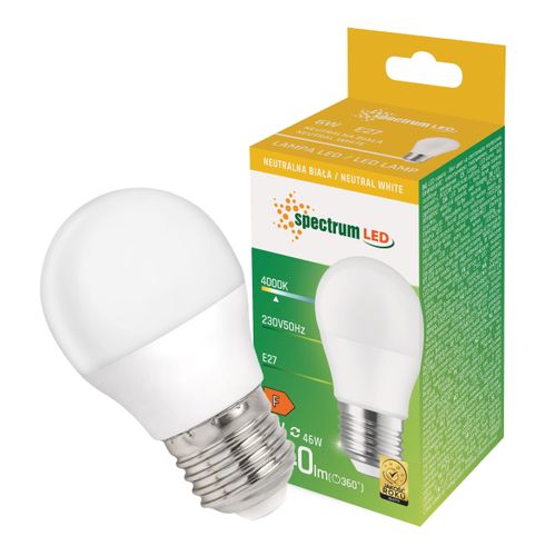 Żarówka LED kulka E27 230V 6W neutralna NW WOJ+13757 10 SZTUK SPECTRUM LED na Arena.pl