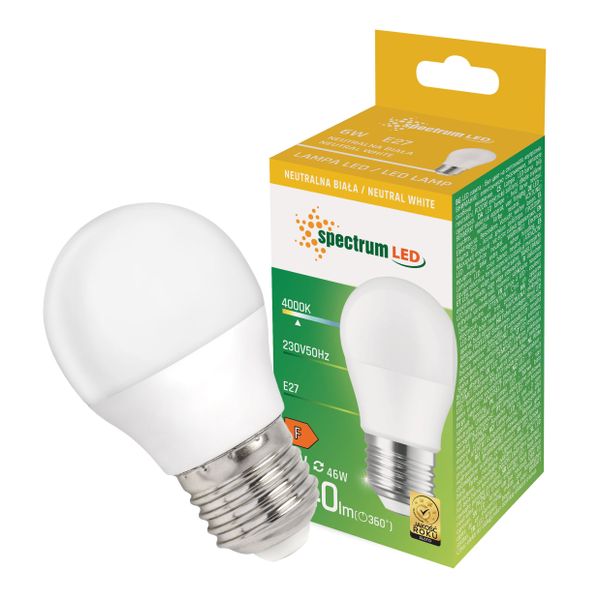 Żarówka LED kulka E27 230V 6W neutralna NW WOJ+13757 10 SZTUK SPECTRUM LED zdjęcie 2