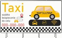 BANER REKLAMOWY 130x80cm oczkowany projekt w cenie TAXI SZYBKO