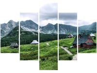 70 100CM OBRAZ 5 ELEM CHATY TATRZAŃSKIE DRUK PŁÓTNO