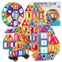 KLOCKI MAGNETYCZNE Duże 3D Magnetic Tiles Konstrukcyjne zestaw XXL 72 el