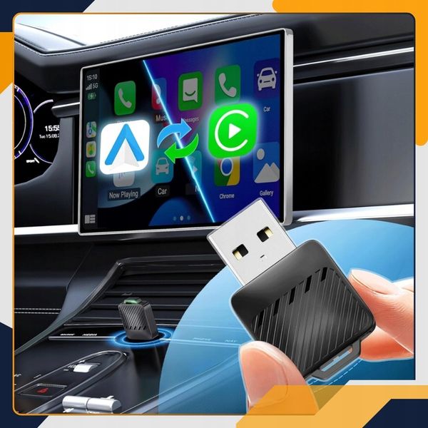 Mini Bezprzewodowy Adapter 2w1 CarPlay Android Auto WiFi Bluetooth zdjęcie 13
