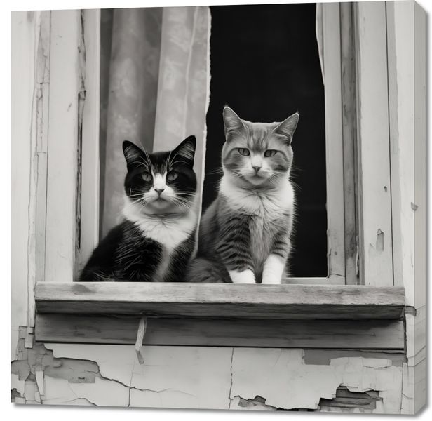 Obraz 100x100cm Para w Oknie zdjęcie 1