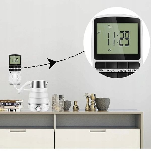 PROGRAMATOR CZASOWY WŁĄCZNIK WYŁĄCZNIK LCD CYFROWY HARMONOGRAM 7 DNI 10 UST zdjęcie 2