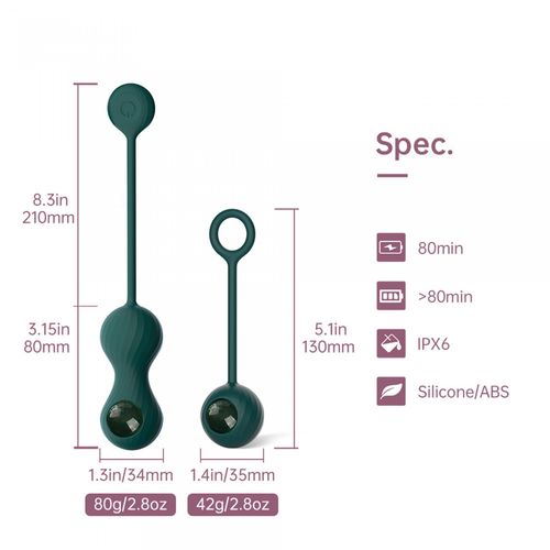 magic motion   crystal duo smart kegel vibrator with weight set na Arena.pl