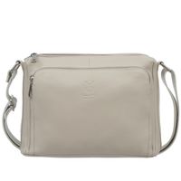 VERA PELLE torebka damska skórzana listonoszka z paskiem V535 j.beżowa