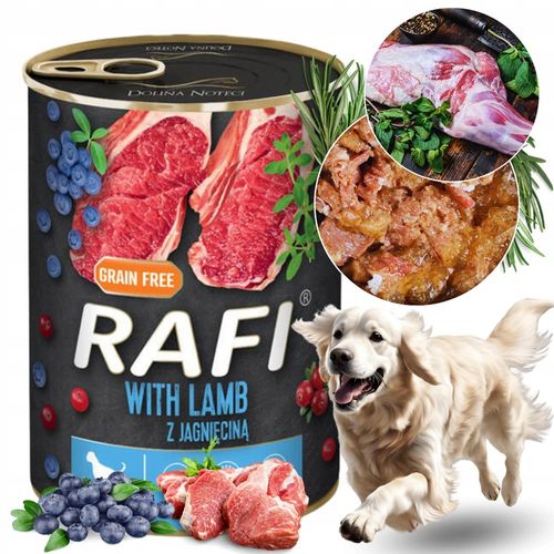 DOLINA NOTECI RAFI MOKRA KARMA DLA PSA BEZ ZBÓŻ MIX SMAKÓW PUSZKA 24x400g na Arena.pl