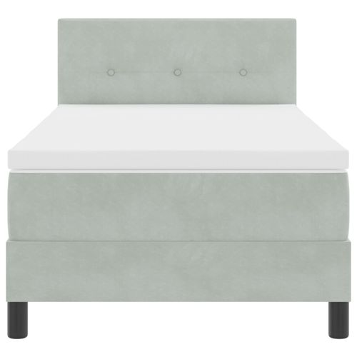 Łóżko kontynentalne  z materacem jasnoszary pojedyncze aksamitne na Arena.pl