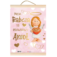 pozłacany dyplom a4 " moja babcia to prawdziwy anioł"