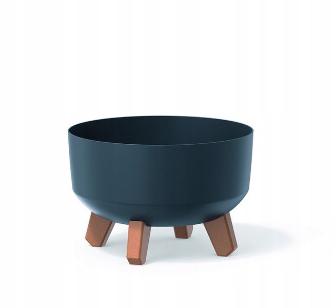 Doniczka na nóżkach GRACIA LOW DGRL240L | Antracyt, Kształt Okrągły, Wymiary 23.5x15.5 cm, Kolor Antracyt, Prosperplast zdjęcie 1
