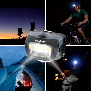 Profesjonalna Latarka Czołowa Rebel z 120 Lm LED COB 3 W zasięg 20 m na Arena.pl