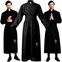 STRÓJ KARNAWAŁOWY KSIĘDZA SUTANNA KSIĄDZ DLA DOROSŁYCH PRZEBRANIE KOSTIUM