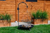 ZESTAW 3w1 PALENISKO TRÓJNÓG GRILL OGNISKOWY OGRODOWY WISZĄCY ŻURAW OGNISKO