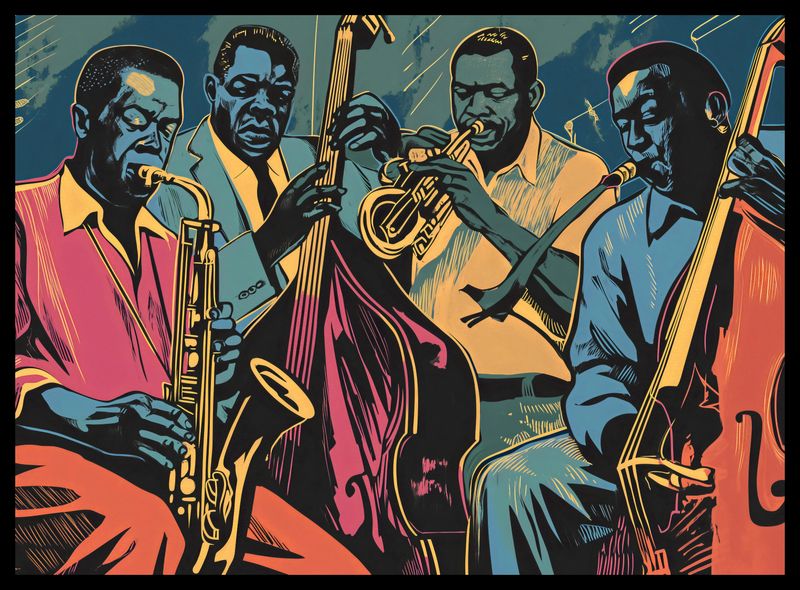 Plakat 55x40cm Jazzmani w Gazie zdjęcie 2