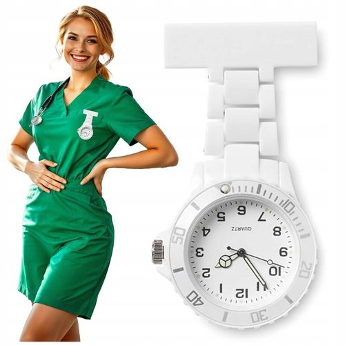 Zegarek Pielęgniarski Lekarski Quartz Analogowy do fartucha na Arena.pl