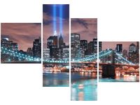 100 70CM OBRAZ 4 ELEM PANORAMA MANHATTANU DRUK PŁÓTNO RAMA