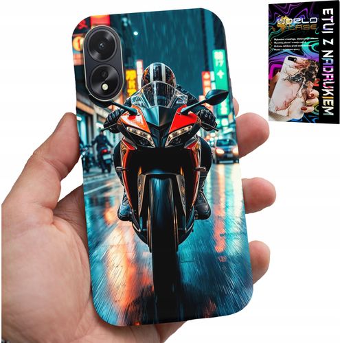 ETUI DO OPPO A38 4G - MOTOR, MOTOCYKLE JEDNOŚLAD WZORY + SZKŁO na Arena.pl