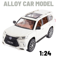METALOWY MODEL SAMOCHODU LEXUS 570 Biały 1:24 DŹWIĘK LED NAPĘD PREZENT