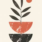 Plakat 30x30cm Roślinna Sztuka